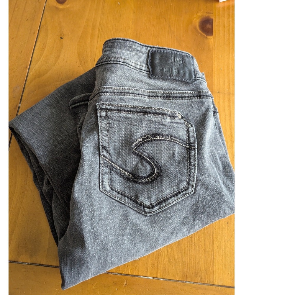 Silver Jeans Co Suki Mid Skinny Gray Fluid Denim Jeans L93142SBK512 W27 L31 Kids